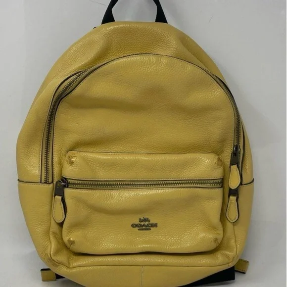 Medium Charlie Coach Gold Leather Backpack Coach | Bags | Coach Medium Charlie Backpack In Signature  main image 4
